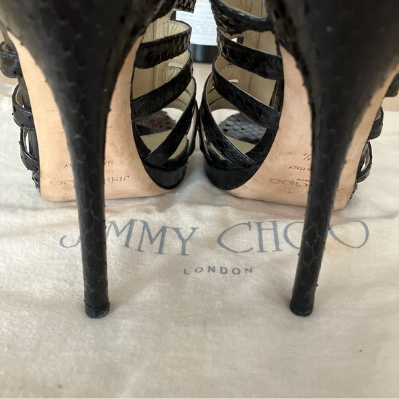 Jimmy Choo Glenys Snakeskin Stiletto Sandals - Picture 10 of 15